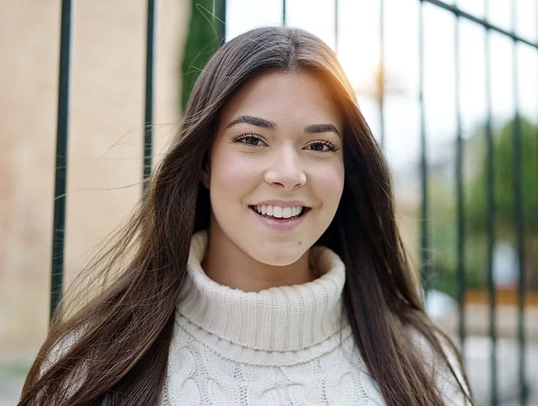 Relaxed, smiling young woman