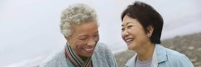 Friends laughing after gum disease treatment from Elk Grove Smile Center